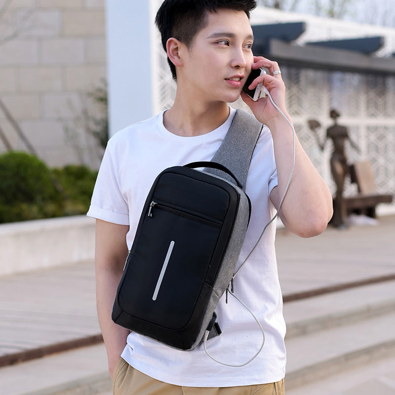 Anti-Theft Chest Bag with USB Charging Port | Secure & Modern Crossbody Sling Bag