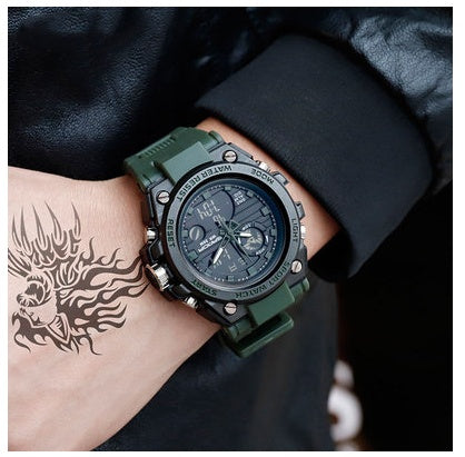 Herren Uhr Dual Time wasserdicht | Doppelanzeige modern