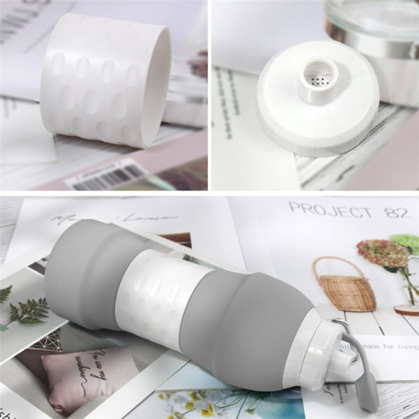 Foldable Silicone Water Bottle Premium – Space-Saving Travel Bottle