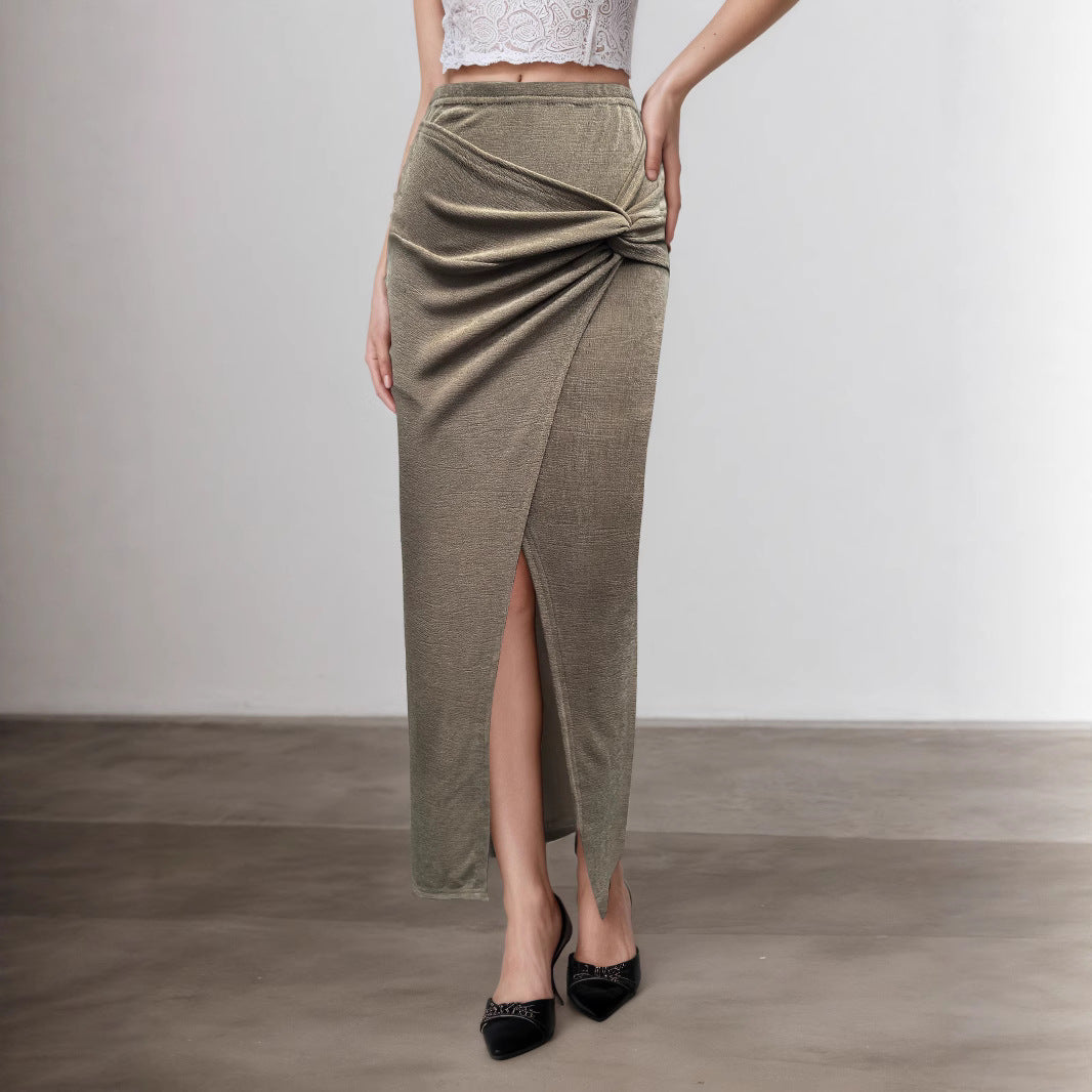Slim-Fit Midirock mit Twist-Detail – Eleganter Figurbetonter Damen Rock
