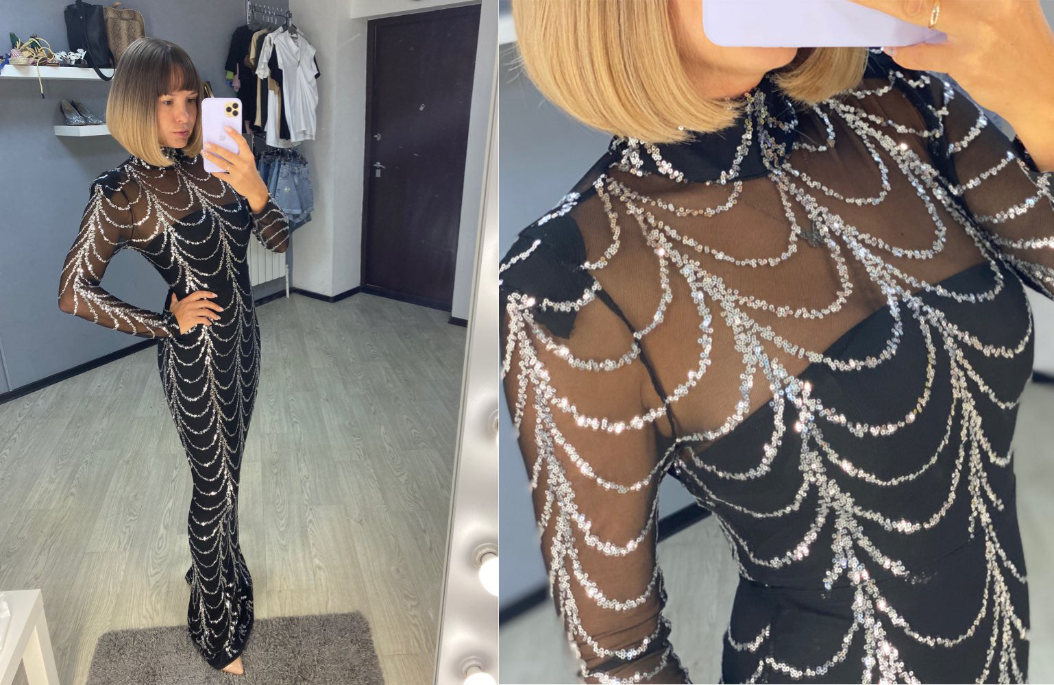 Elegant Sequin Maxi Dress – Long Sleeve Party & Evening Dress for Women