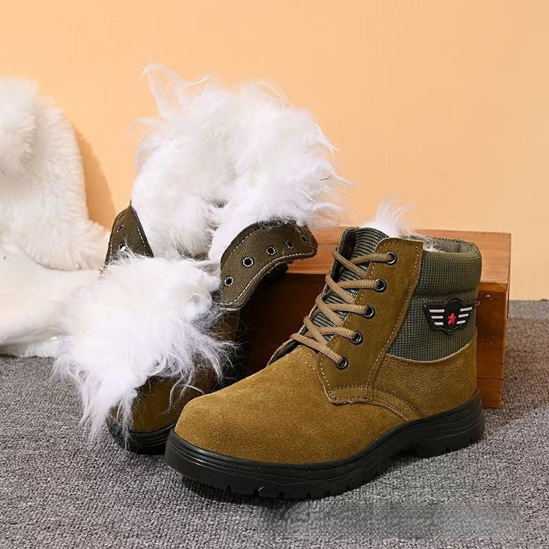 Men's Thermal Winter Boots with Lambskin Trim – Warm Cotton Boots