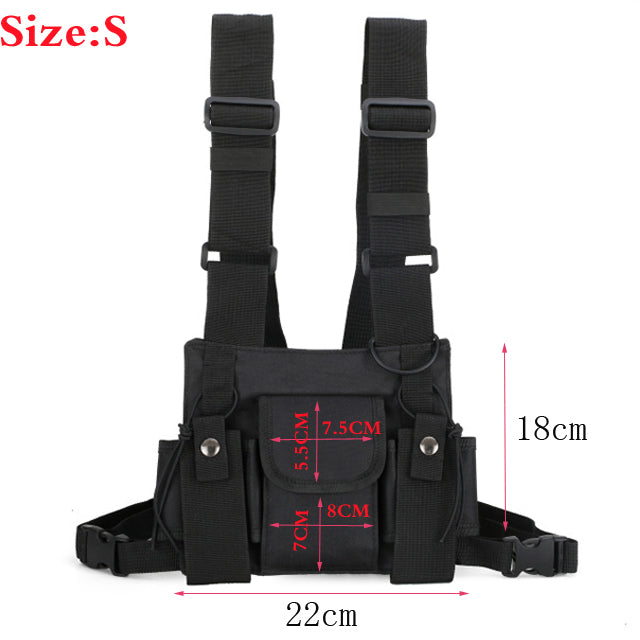 Women's Streetwear Chest Bag | Black Modern Chest Rig Bag