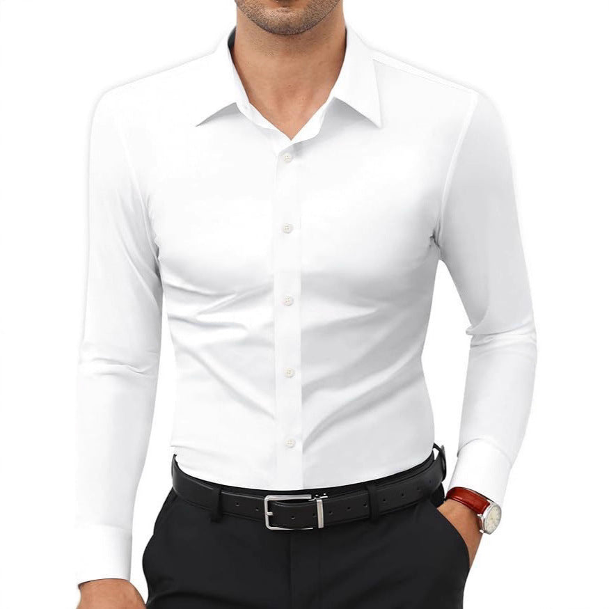 Men's Slim Fit Shirt | Business Work Shirt Plain Elegant