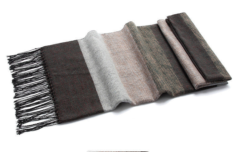 Men's Scarf cashmere-feel soft elegant stitching modern
