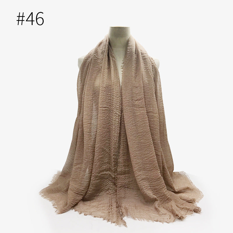 Damen Baumwoll Pashmina Schal | Weicher Fransen Hijab Stola