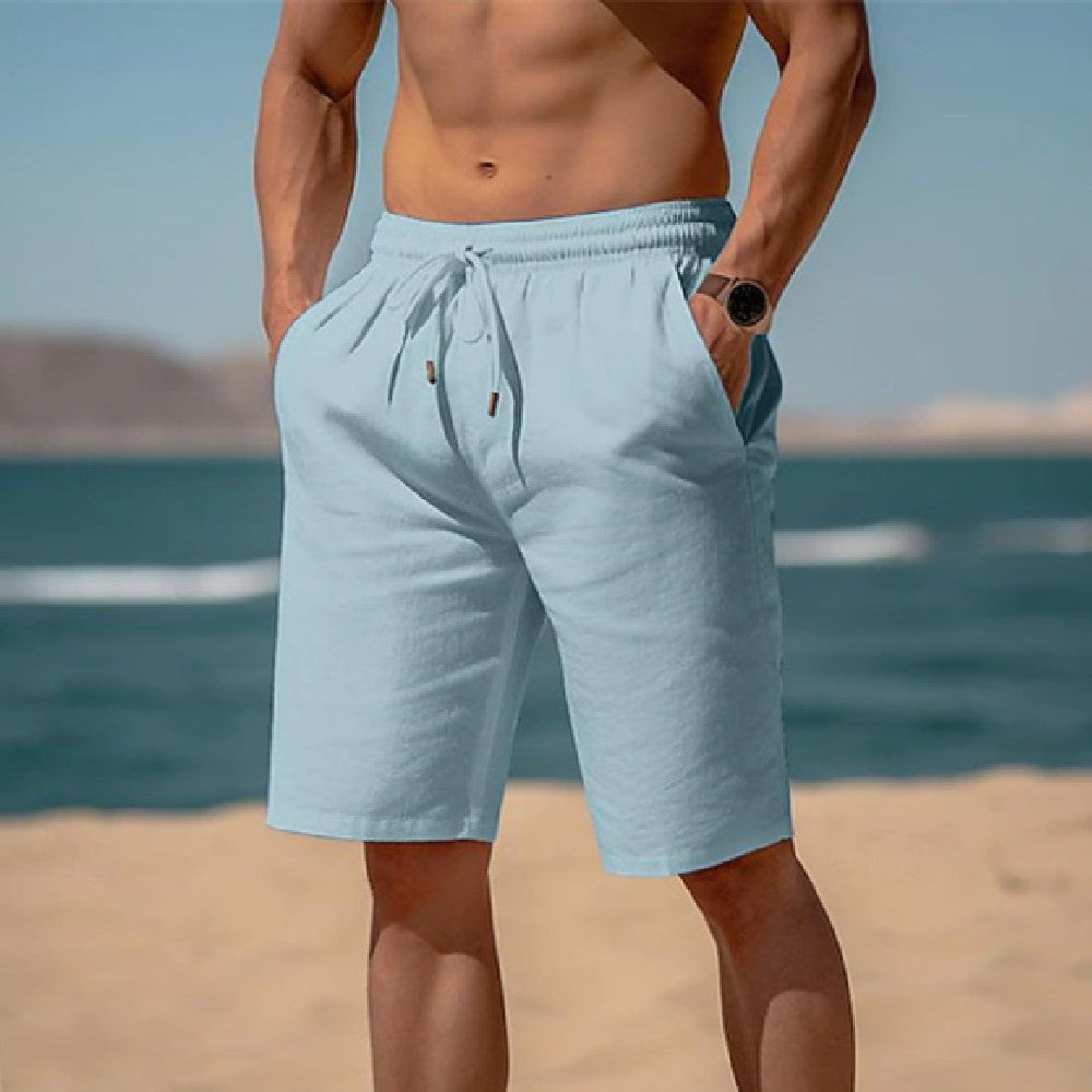 Men's Beach Shorts with Drawstring – Breathable Summer Shorts