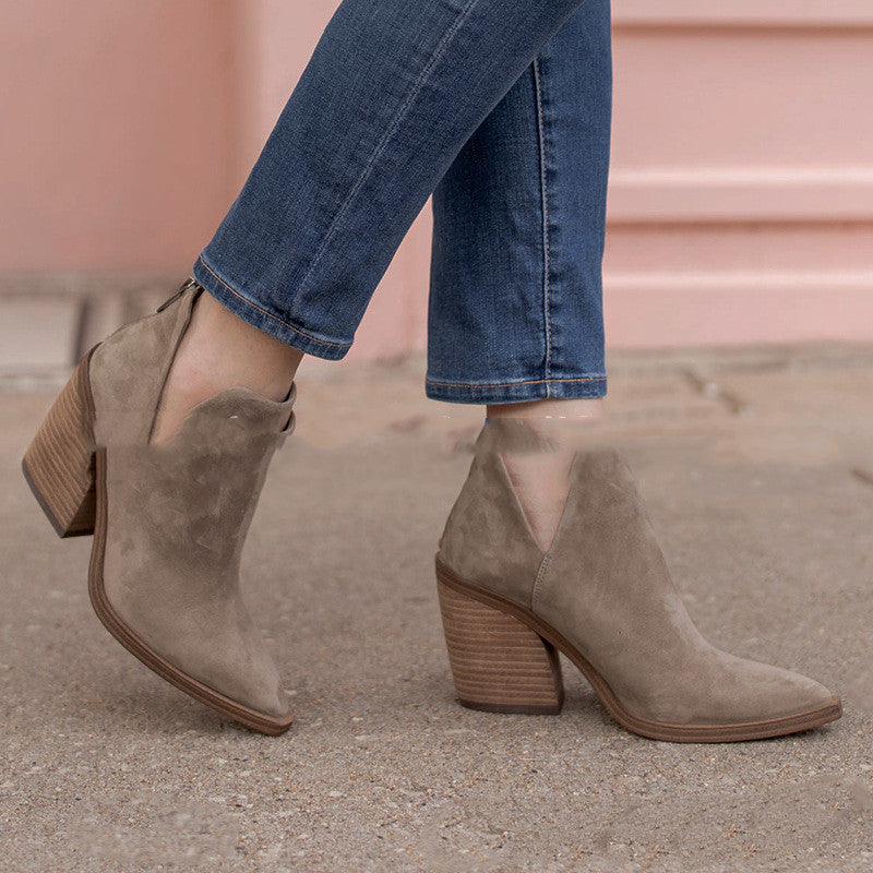 Damen Martin Boots Schlangenoptik | Spitze Blockabsatz Boots