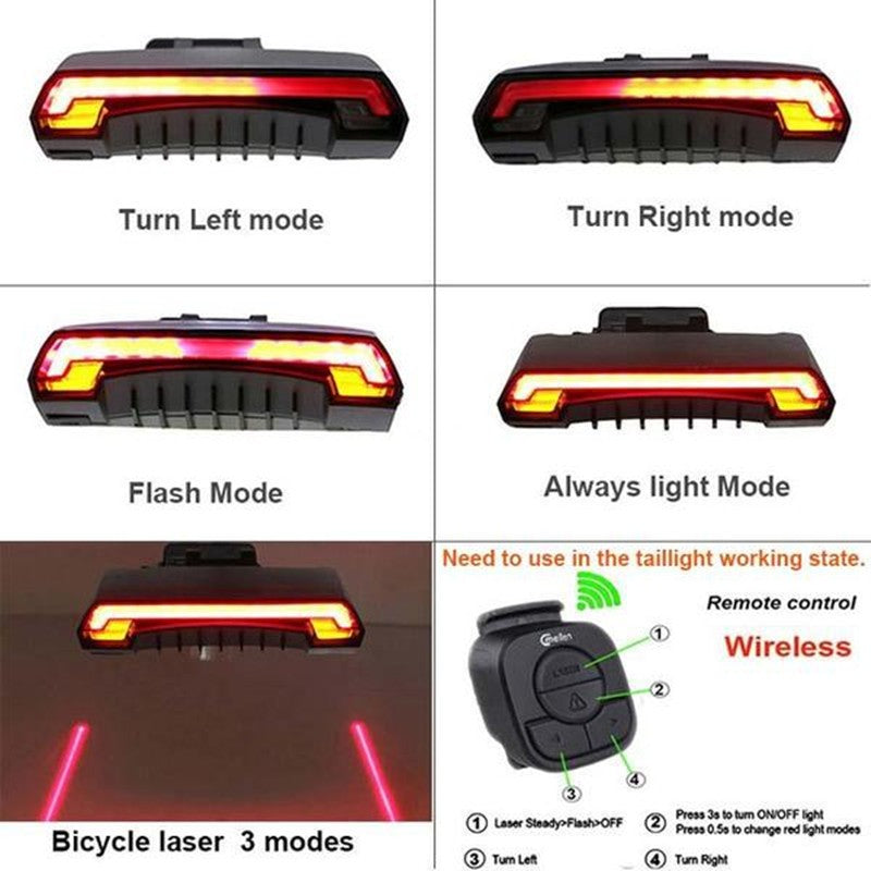 Smart LED Bike Taillight Wireless | USB Rechargeable Waterproof & Automatic