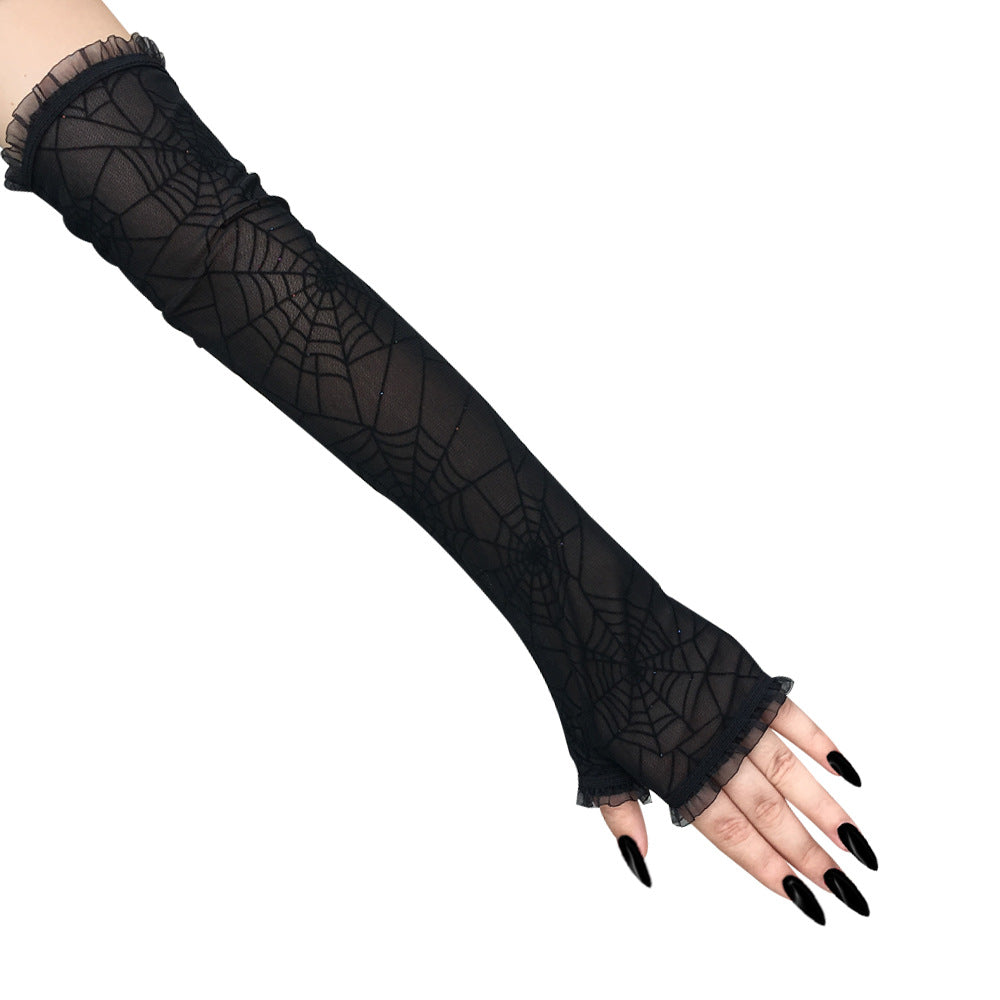 Spider Web Halloween Handschuhe | Gothic Spinnennetz Gloves