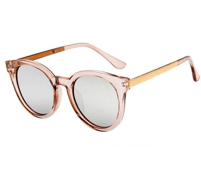 Damen Cat Eye Sonnenbrille Pink – Spiegelglas Fashion Brille