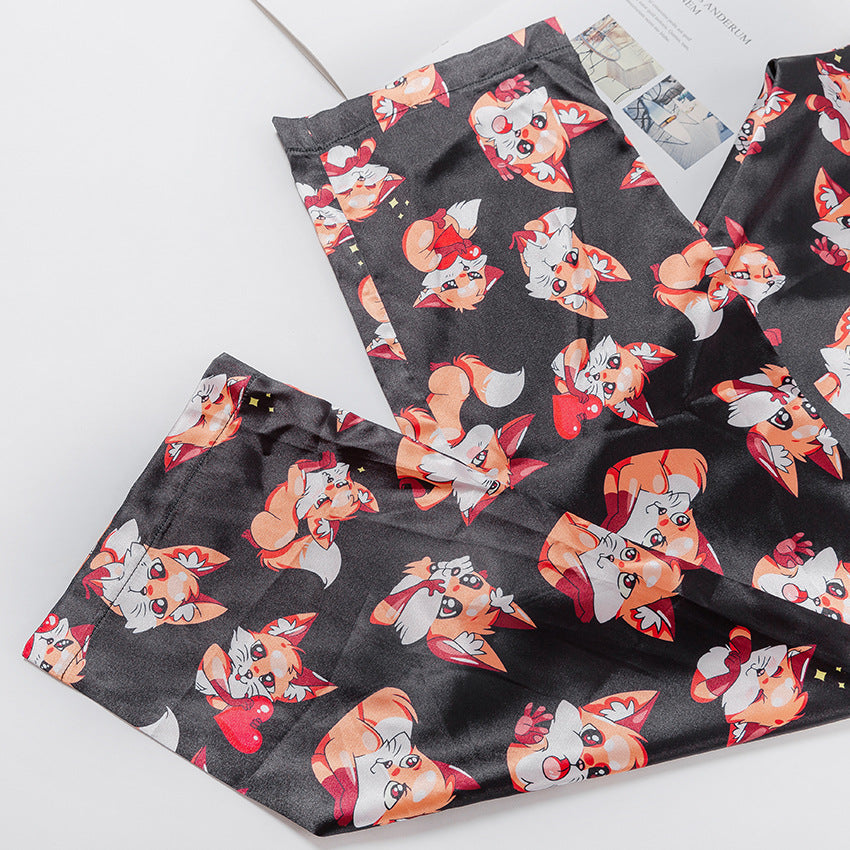 Damen Träger Pyjama mit Print | Sexy Homewear Nachtwäsche