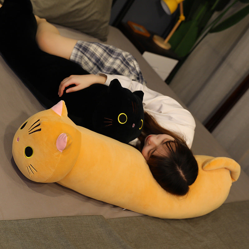 Long Cat Plush Pillow | Soft Cartoon Stuffed Animal
