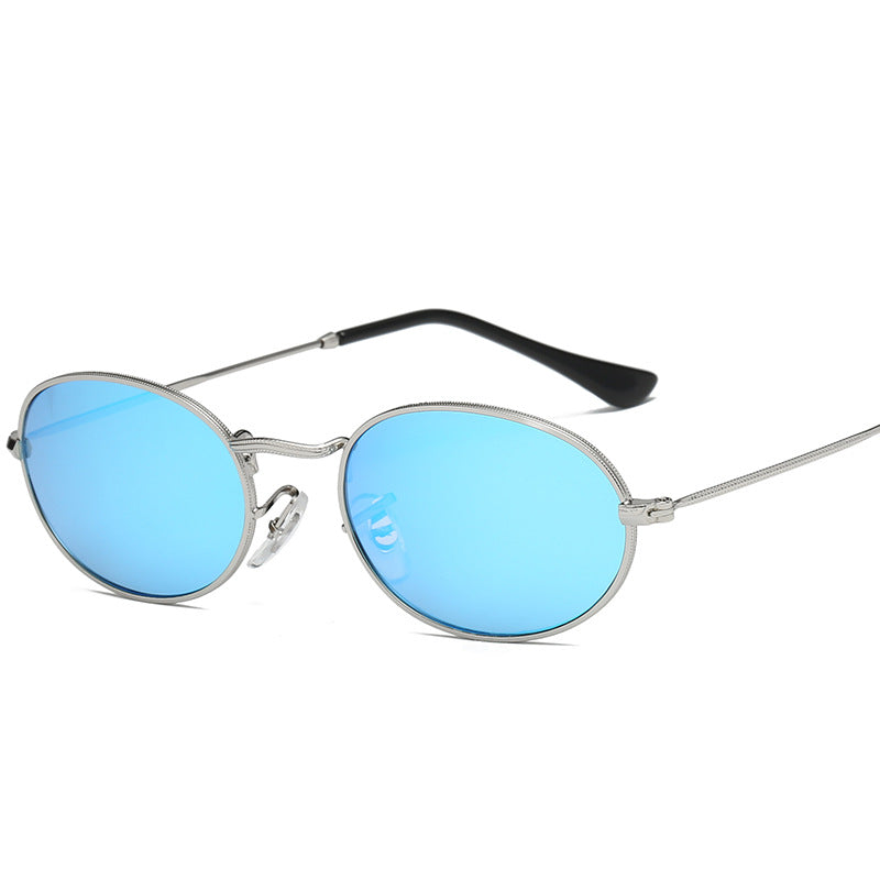 Luxus Damen Sonnenbrille Oval | Retro Metall UV400 Schwarz