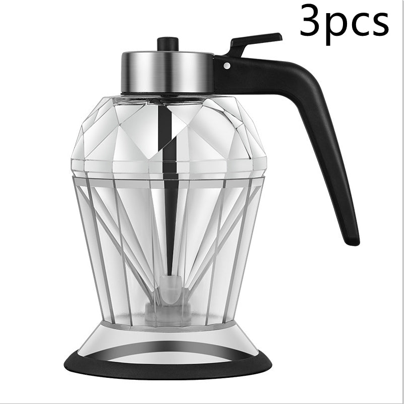 Diamond Oil Dispenser Glass – Elegant Push-Button Oil Bottle Kitchen