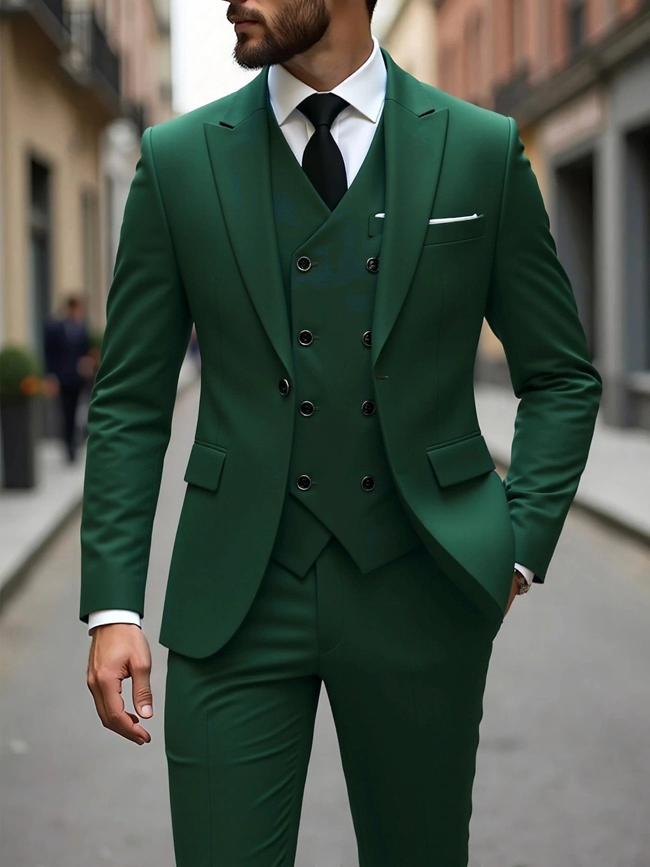 Men's Three-Piece Business Suit - Double-Breasted Premium Set