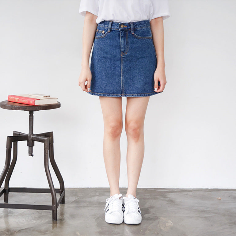Koreanischer Damen Minirock | High Waist Rock mit Taschen