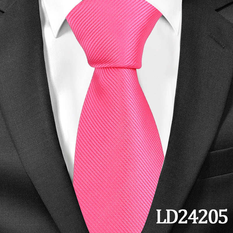 Men's Tie Set 6cm Striped Plain with Pin Elegant
