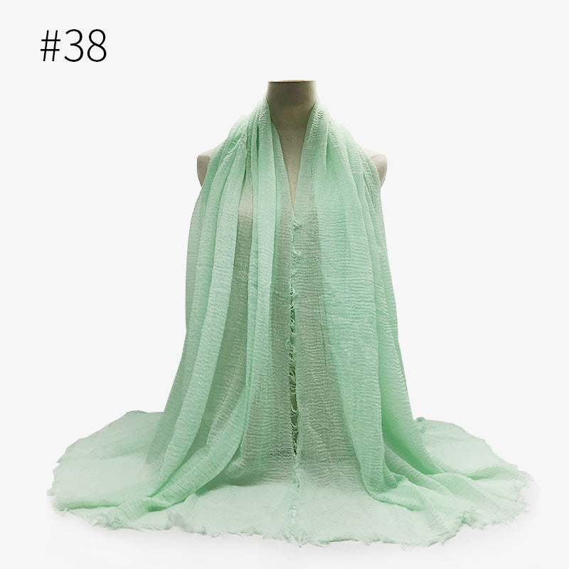 Damen Baumwoll Pashmina Schal | Weicher Fransen Hijab Stola