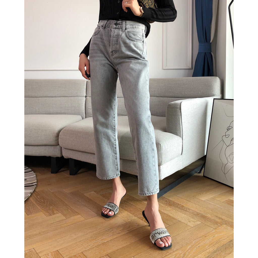 Women's Grey Cropped Jeans | Modern Denim Ankle Pants