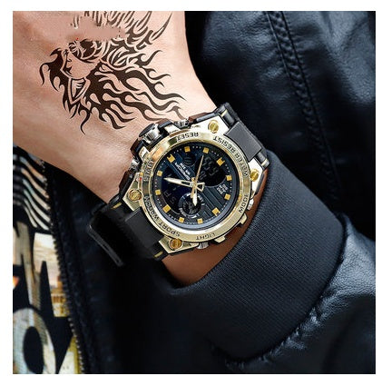 Men's Dual Time Watch Waterproof | Modern Dual Display