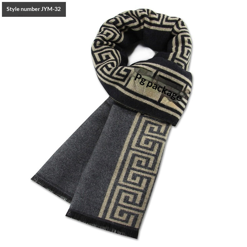 Men's Scarf Plaid Warm Wool Blend Winter Thick Elegant