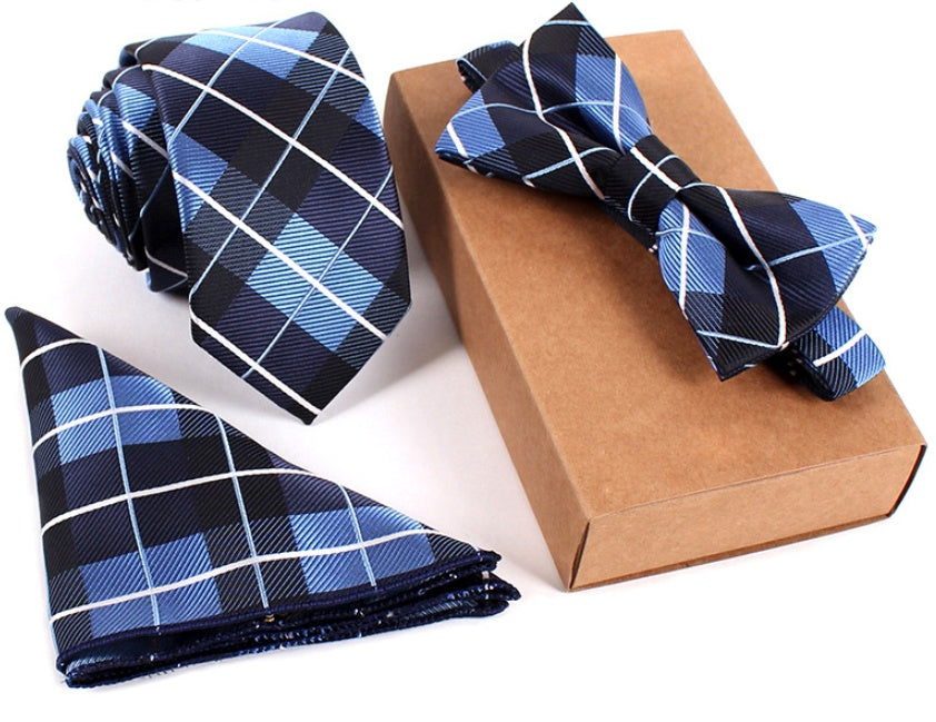 Men's Tie Set Slim Bow Tie Pocket Square elegant festive