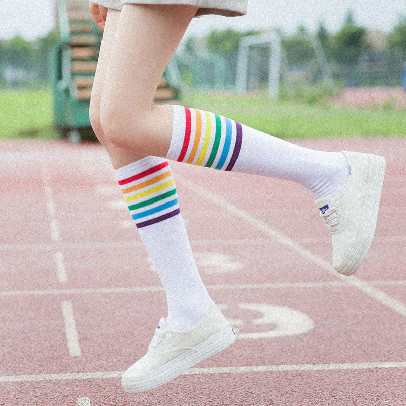Women's Striped Knee-High Socks | Sporty Over-the-Knee Socks
