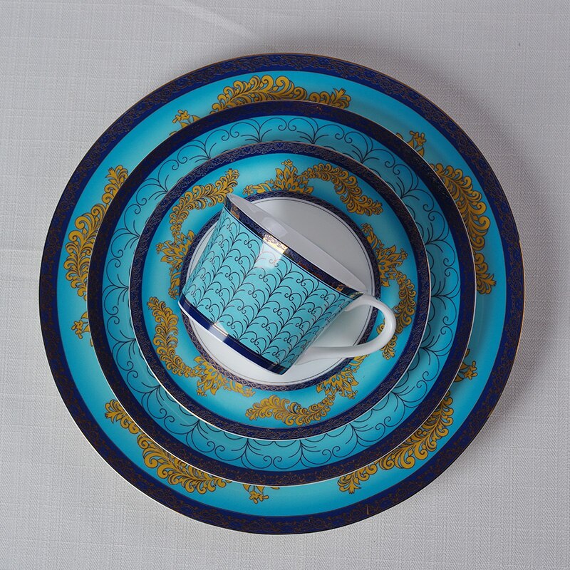 Steak Plate Set Ceramic | Elegant Dinnerware for BBQ & Dinner