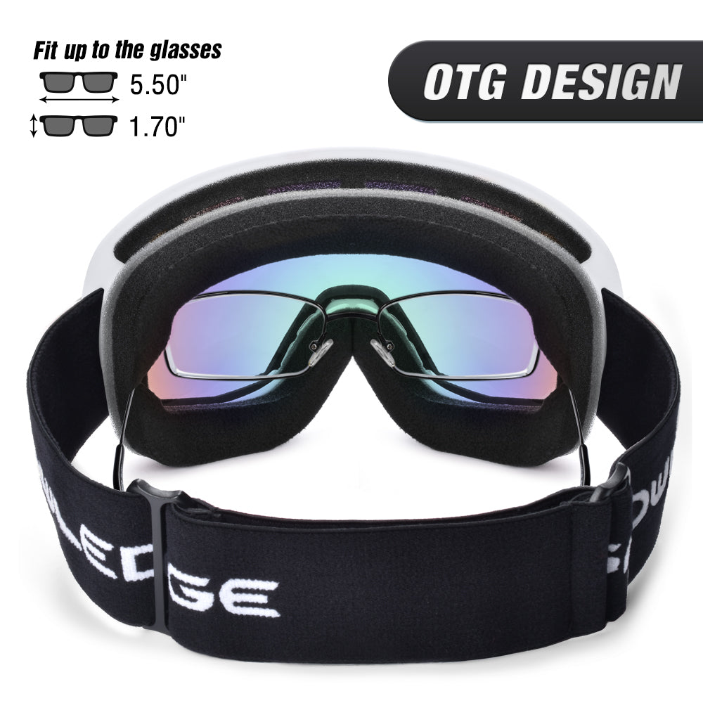 Double Lens Anti-Fog Ski Goggles | UV400 Protection Ski & Snowboard Goggles OTG