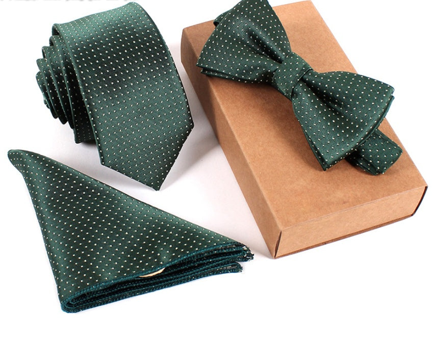 Men's Tie Set Slim Bow Tie Pocket Square elegant festive