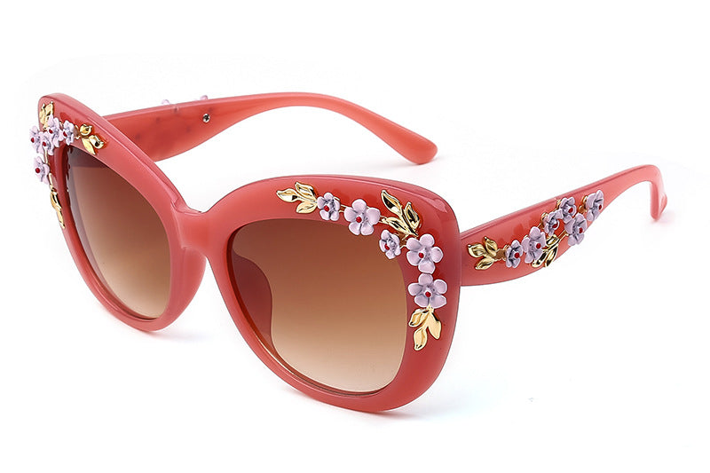 Damen Sonnenbrille Blume – Elegante Fashion Brille Floral