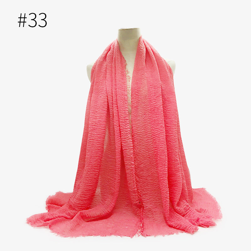Damen Baumwoll Pashmina Schal | Weicher Fransen Hijab Stola