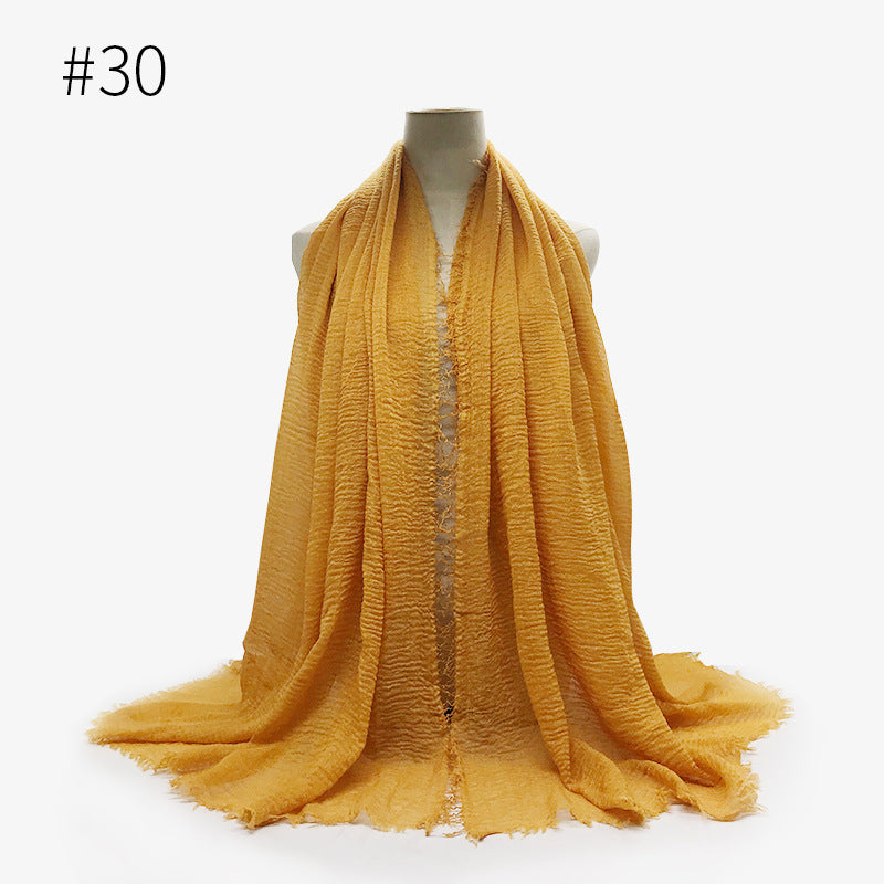 Damen Baumwoll Pashmina Schal | Weicher Fransen Hijab Stola