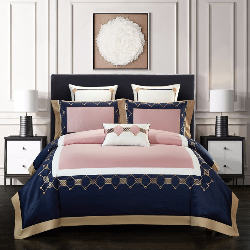 Duvet Cover Set Cotton Embroidery | elegant soft breathable