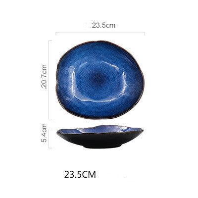 Keramik Teller unregelmäßig | Flache Design Teller modern elegant