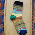 Women's Vintage Ethnic Socks | Striped Cotton Tube Socks