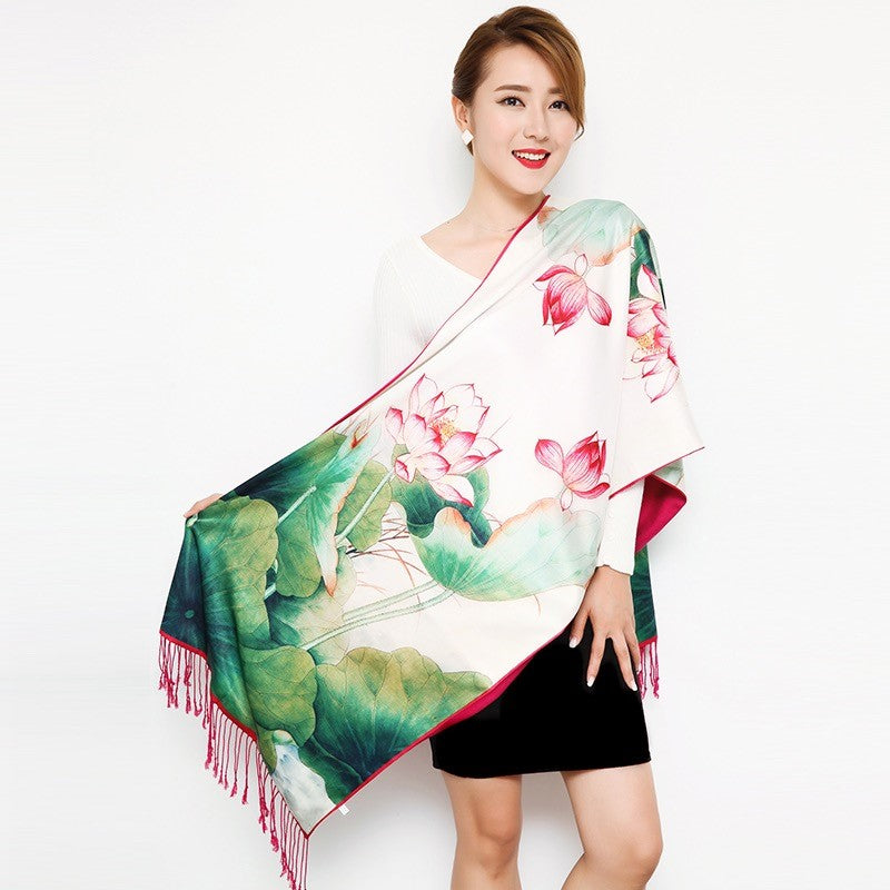 Women's Silk Scarf Long Elegant Soft Luxury Scarf Silk Women