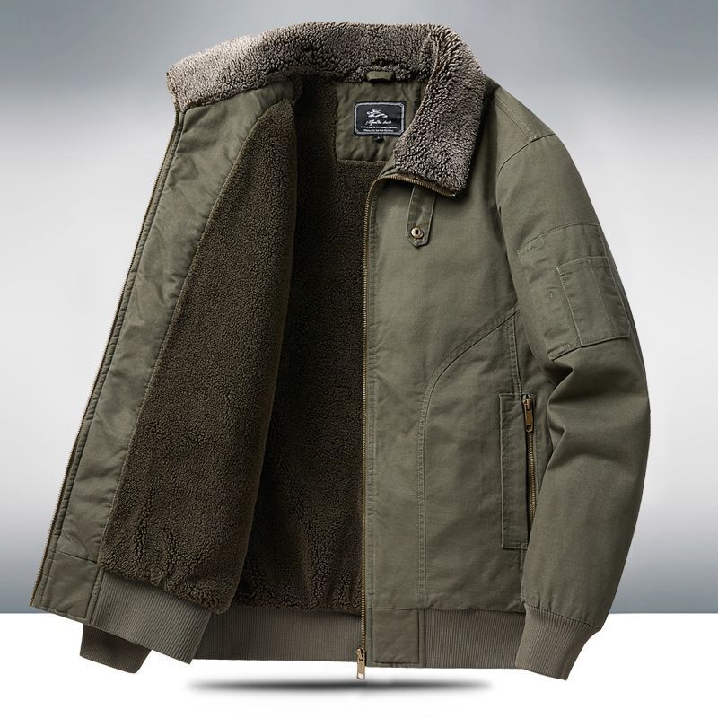 Men's Winter Coat Lined Loose Fit – Comfort Plus Size Jacket