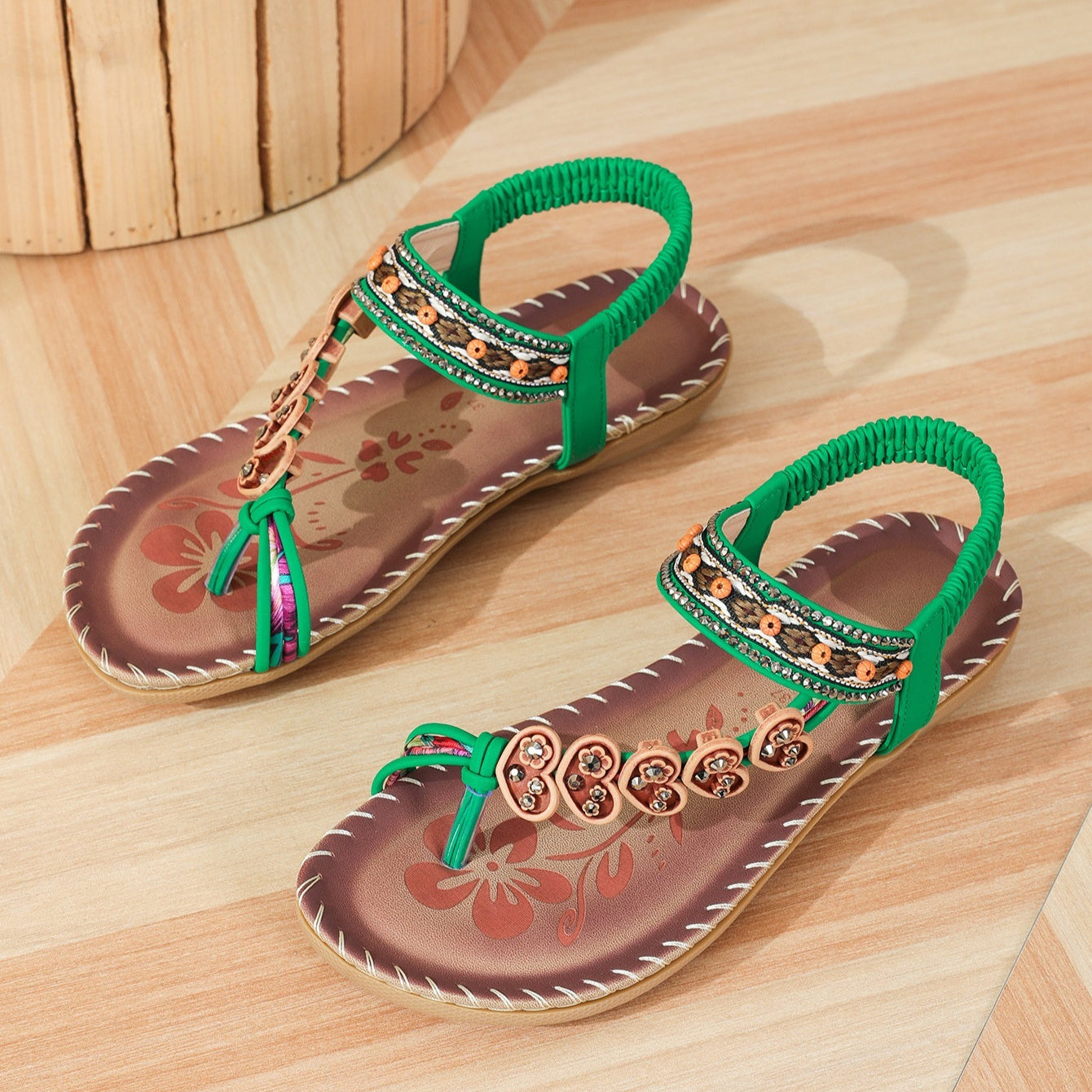 Women's Boho Flat Sandals Beach Summer Comfortable Lightweight Shoes