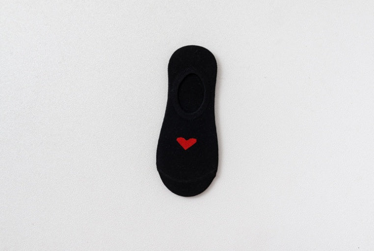 Women's Heart Print Sneaker Socks | Invisible Non-Slip Socks