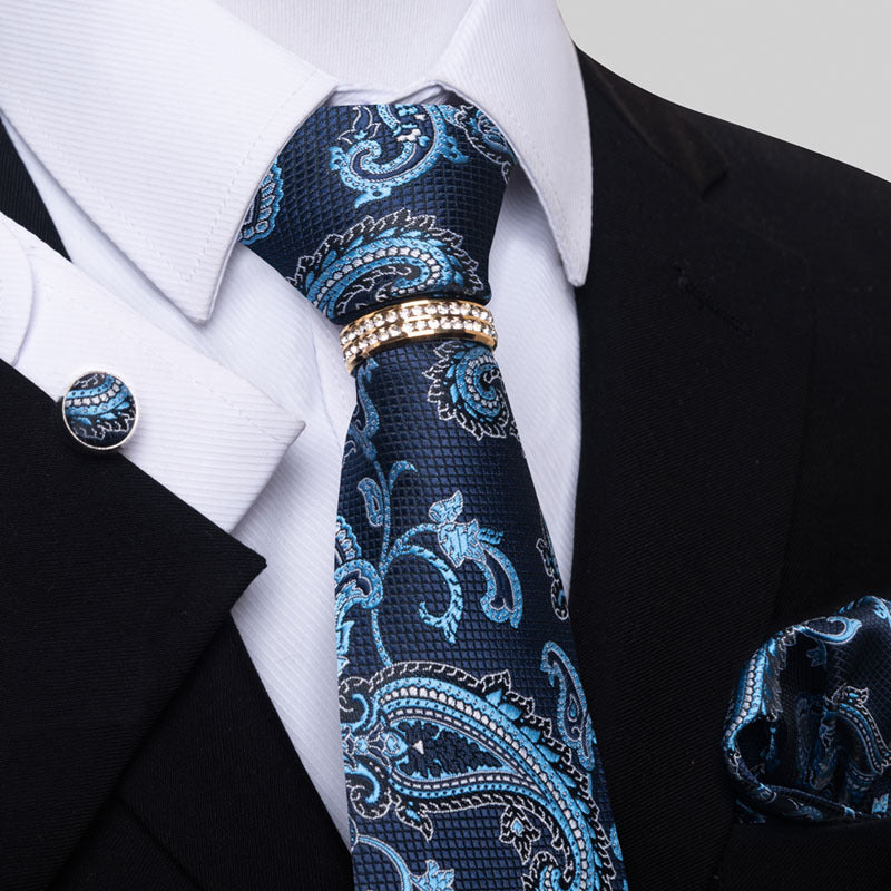 Men's Tie colorful striped floral modern elegant statement