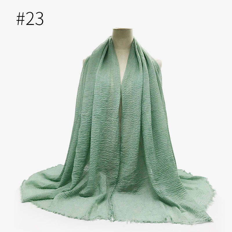 Damen Baumwoll Pashmina Schal | Weicher Fransen Hijab Stola