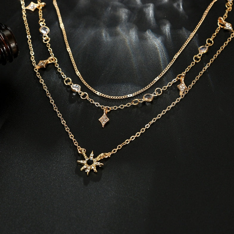 Layered Star Necklace - Handmade Women's Jewelry in a Modern Trend