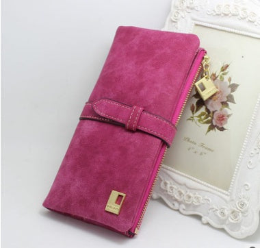 Women's Nubuck Leather Wallet | Elegant Zip Purse