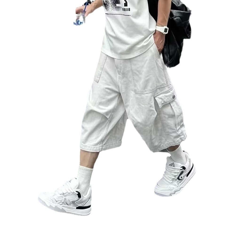 Men's Cargo Cropped Trousers | Loose Straight Casual Trend