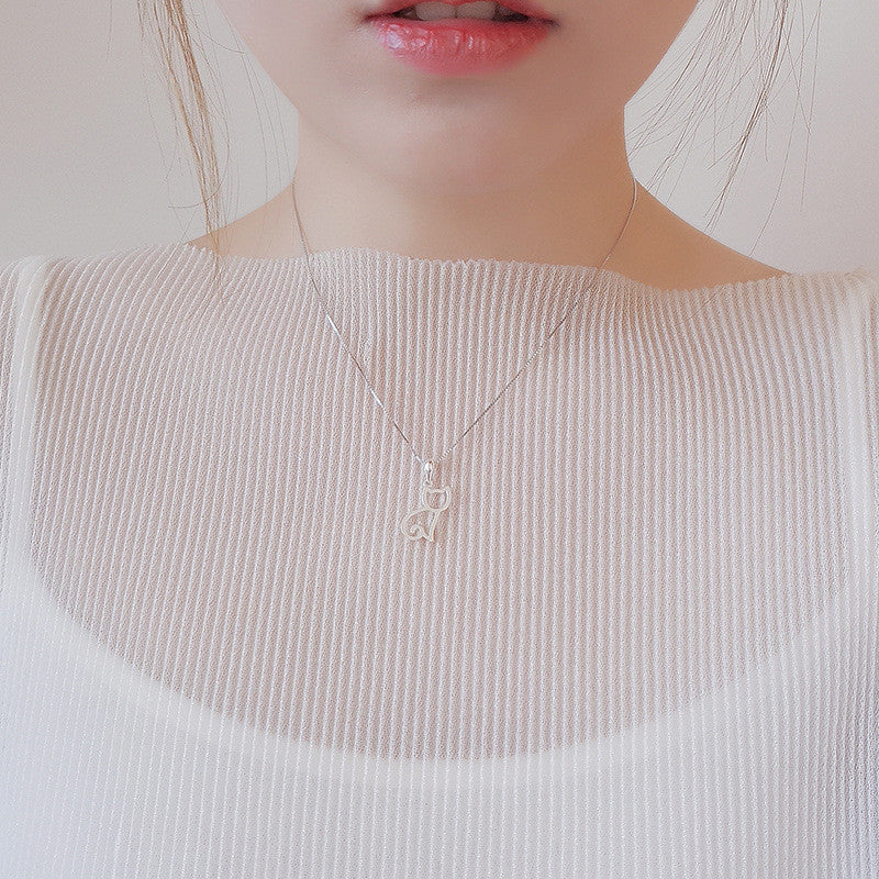 Sweet Cat Necklace in Korean Style - Minimalist & Elegant