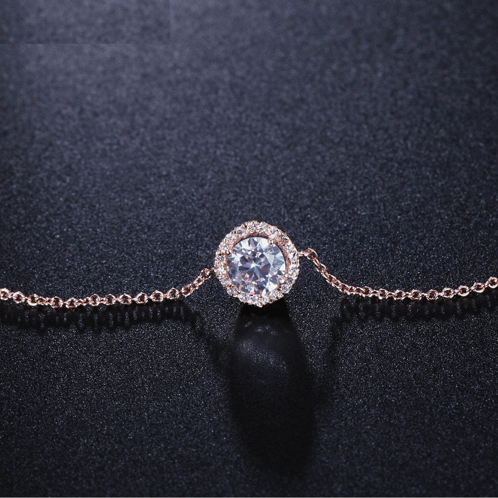 Elegant Crystal Anklet - Round Design Anklet for Women in Luxurious Style