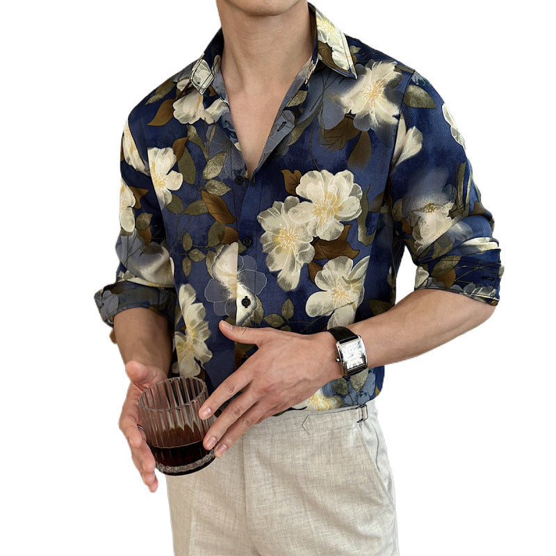 Men's Short Sleeve Floral Shirt | Summer Oversize Trendy Shirt