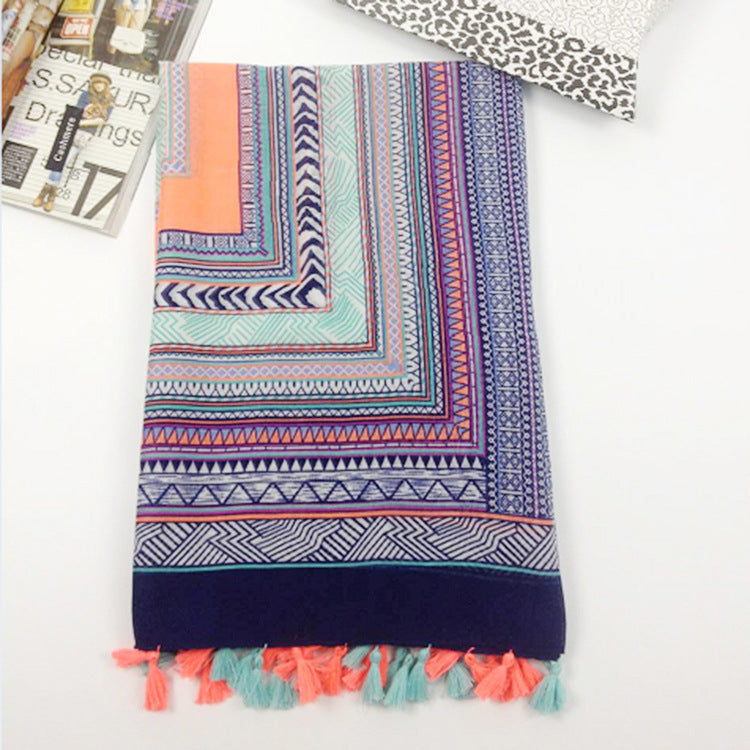 Boho Bart Schal Winter | Kreativer Strickschal mit Bart Design